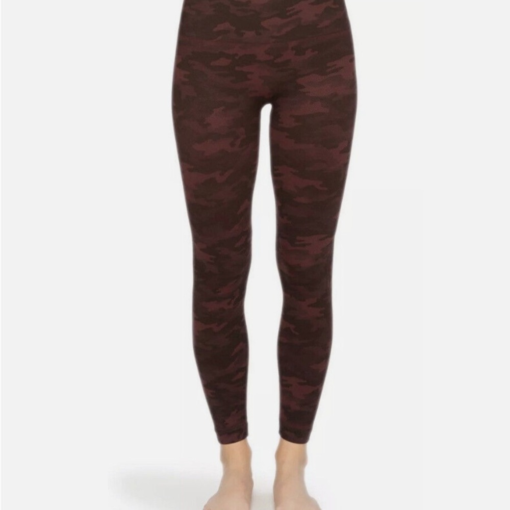 Spanx Maroon Camouflage Leggings